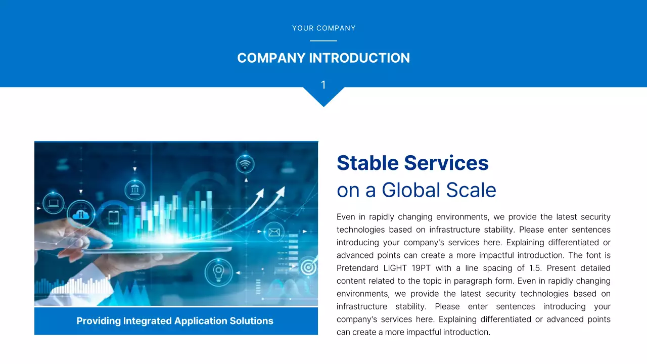 A simple blue and white business plan