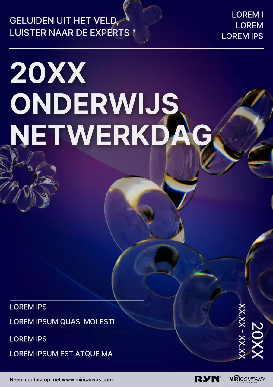 Promoot een hippe paars-blauwe netwerkdag voor de onderwijsindustrie