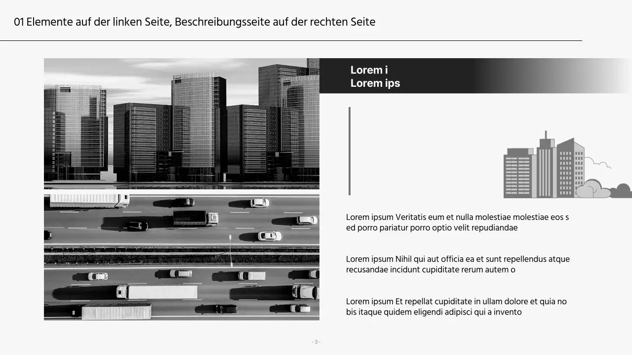 Moderne Unternehmenspräsentationen in Schwarz und Weiß