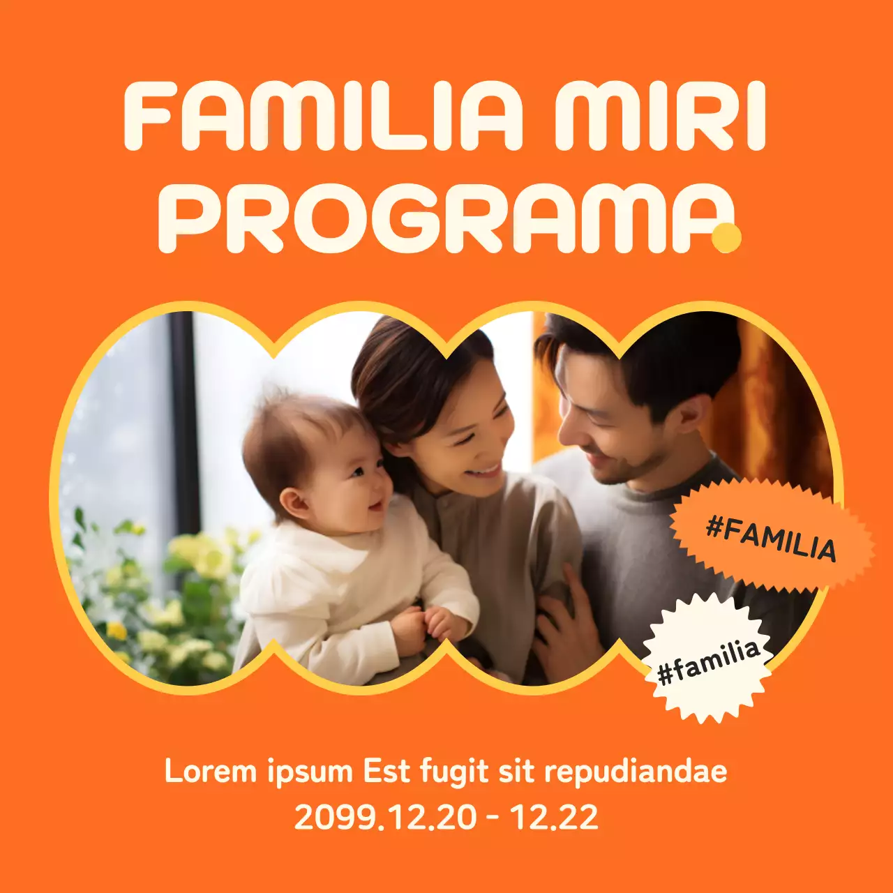 Promover anuncios de programas modernos en naranja y amarillo