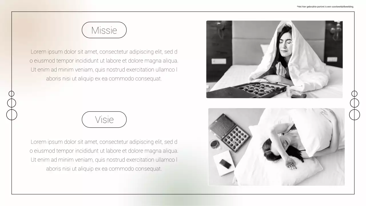 Minimalistisch zakelijk rapport in beige en wit