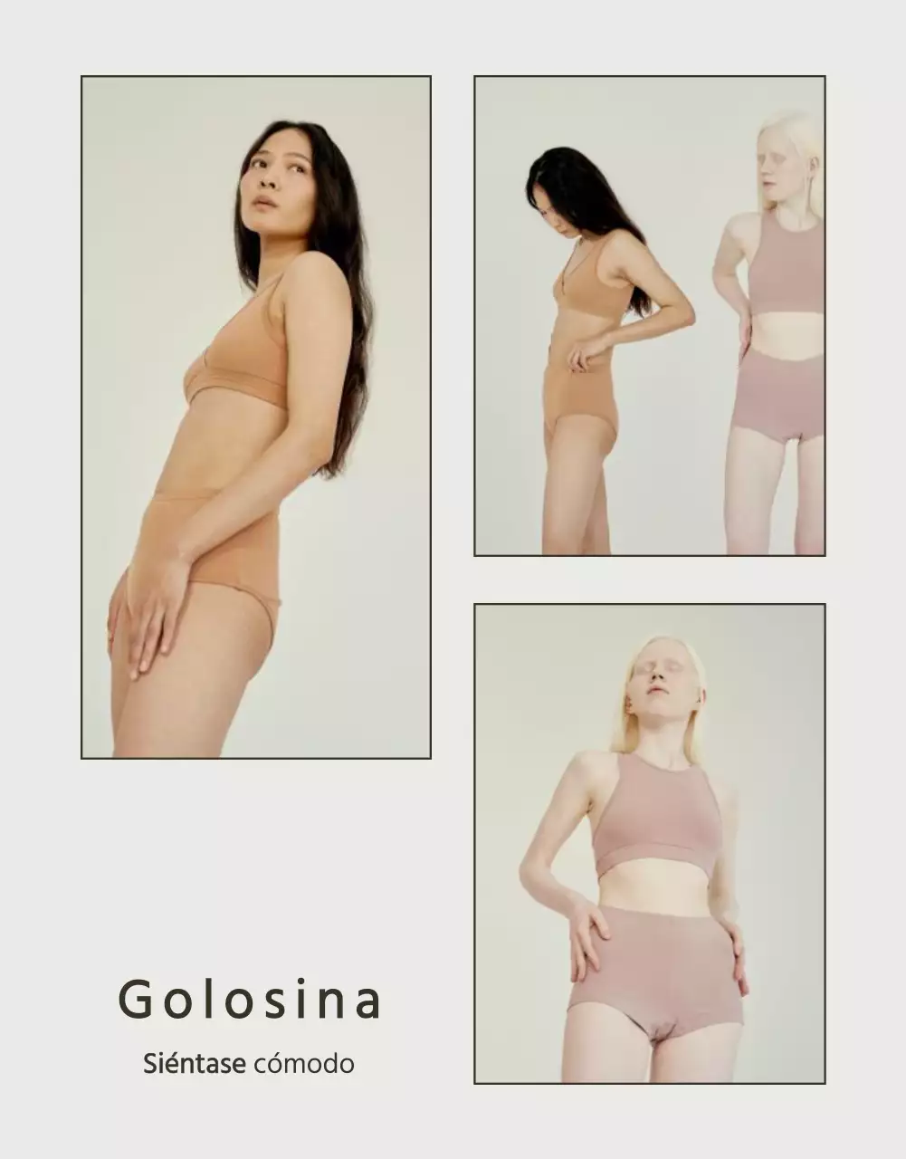 Anuncio de ropa interior simple en blanco y chartreuse