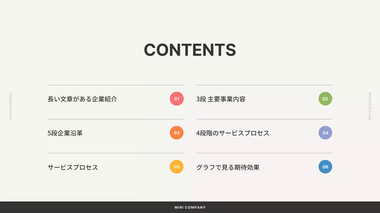 カラフル シンプル ビジネス プレゼンテーション