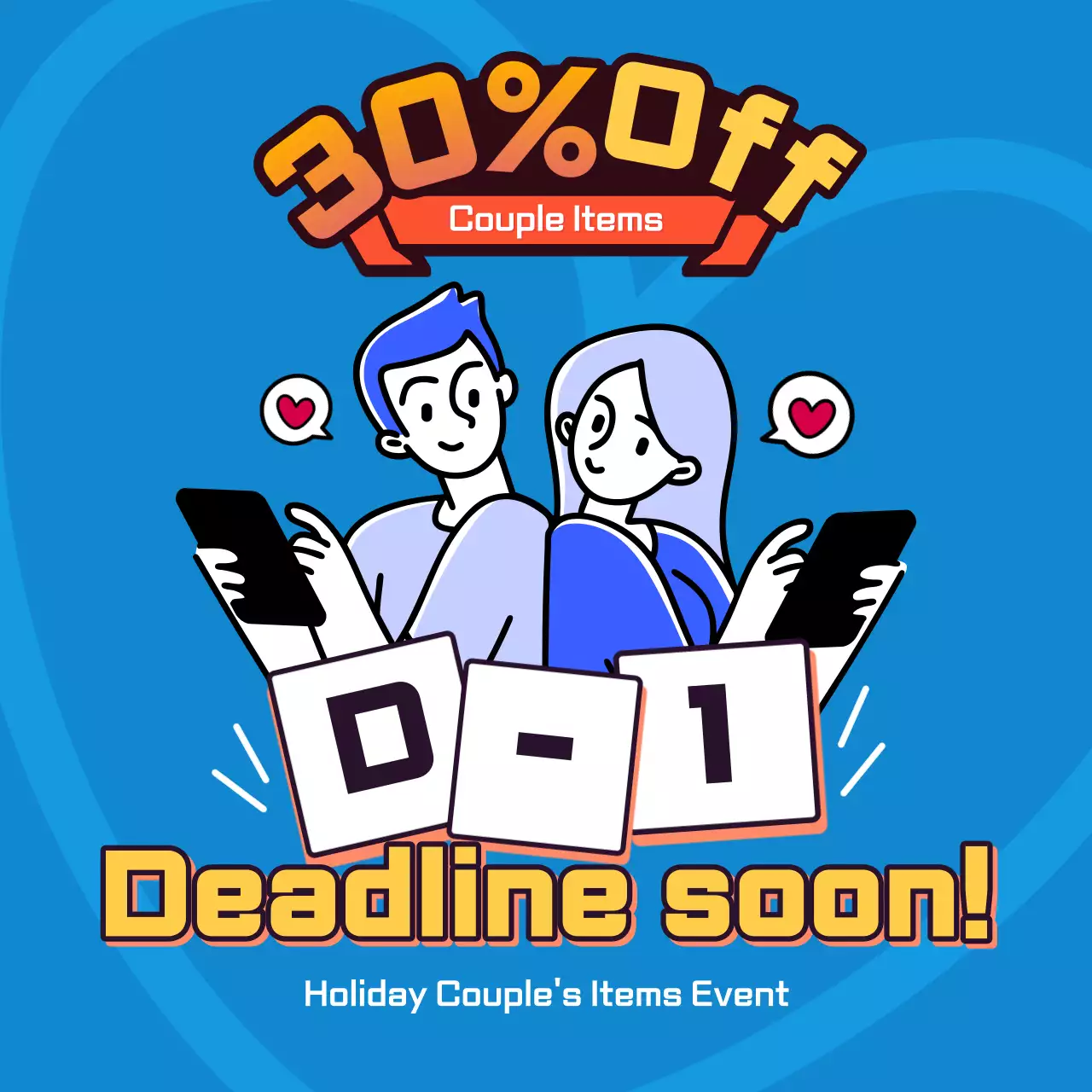 Blue Trendy Couple Promotion Instagram Post