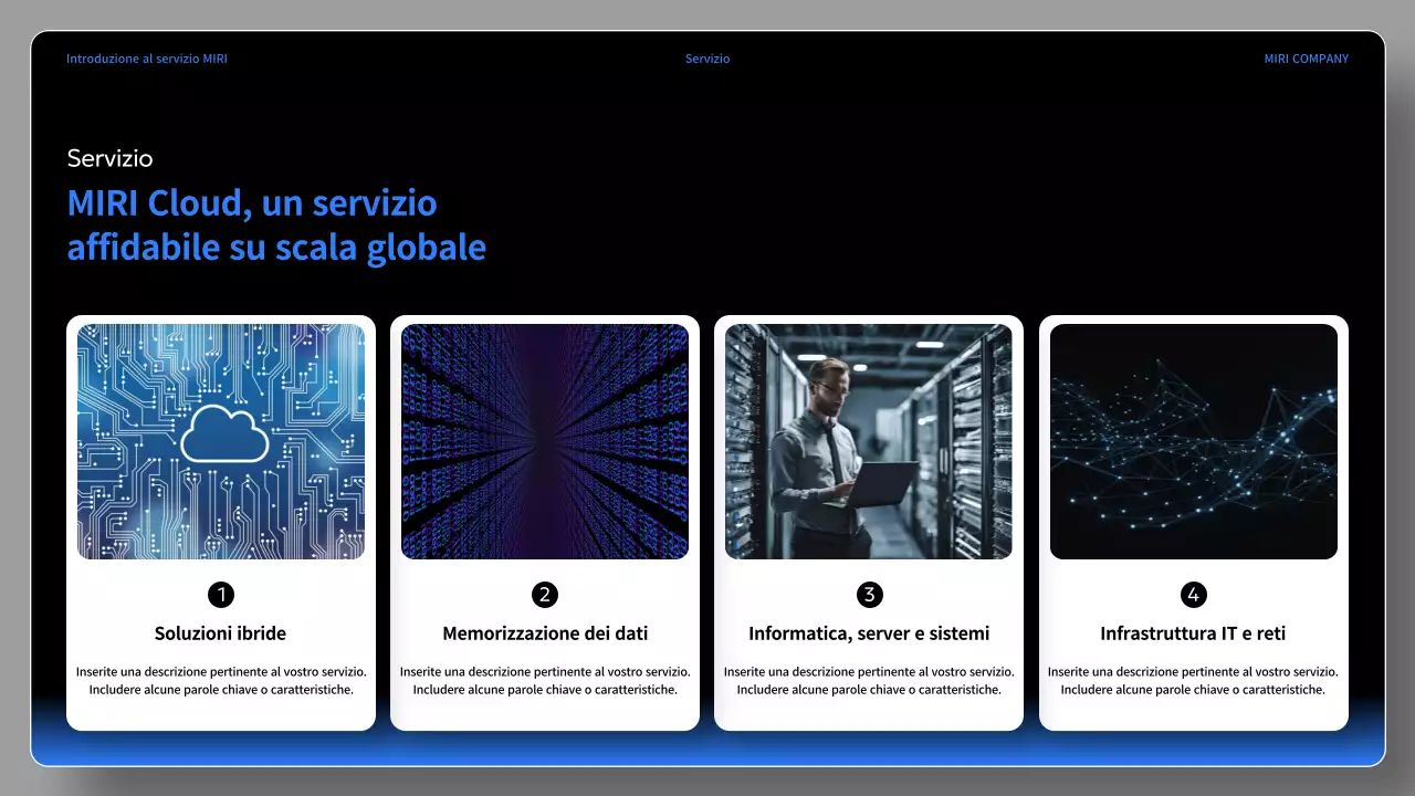 Un semplice brief di servizio nero e blu