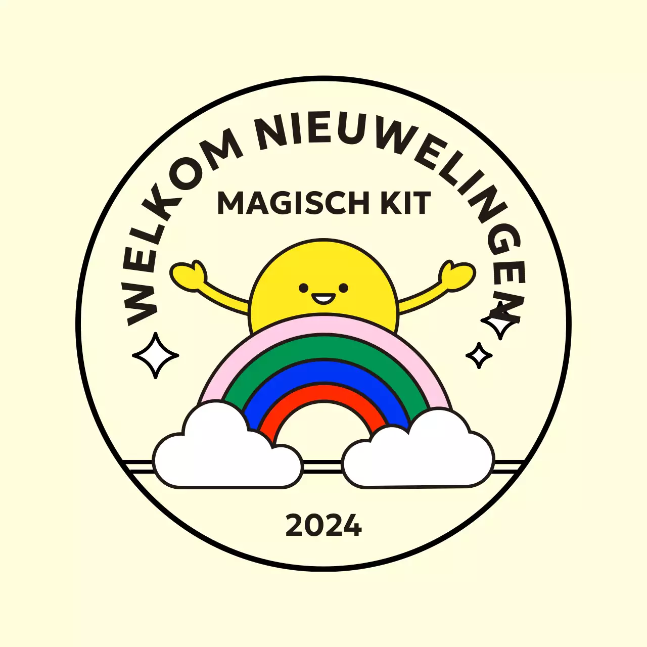 Jaar in de Regenboog cirkelvormig ontwerp