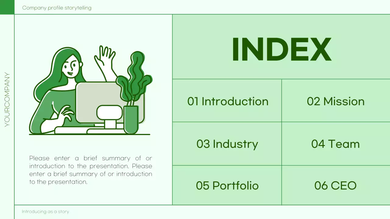 그린 미니멀 비즈니스 소개 프레젠테이션