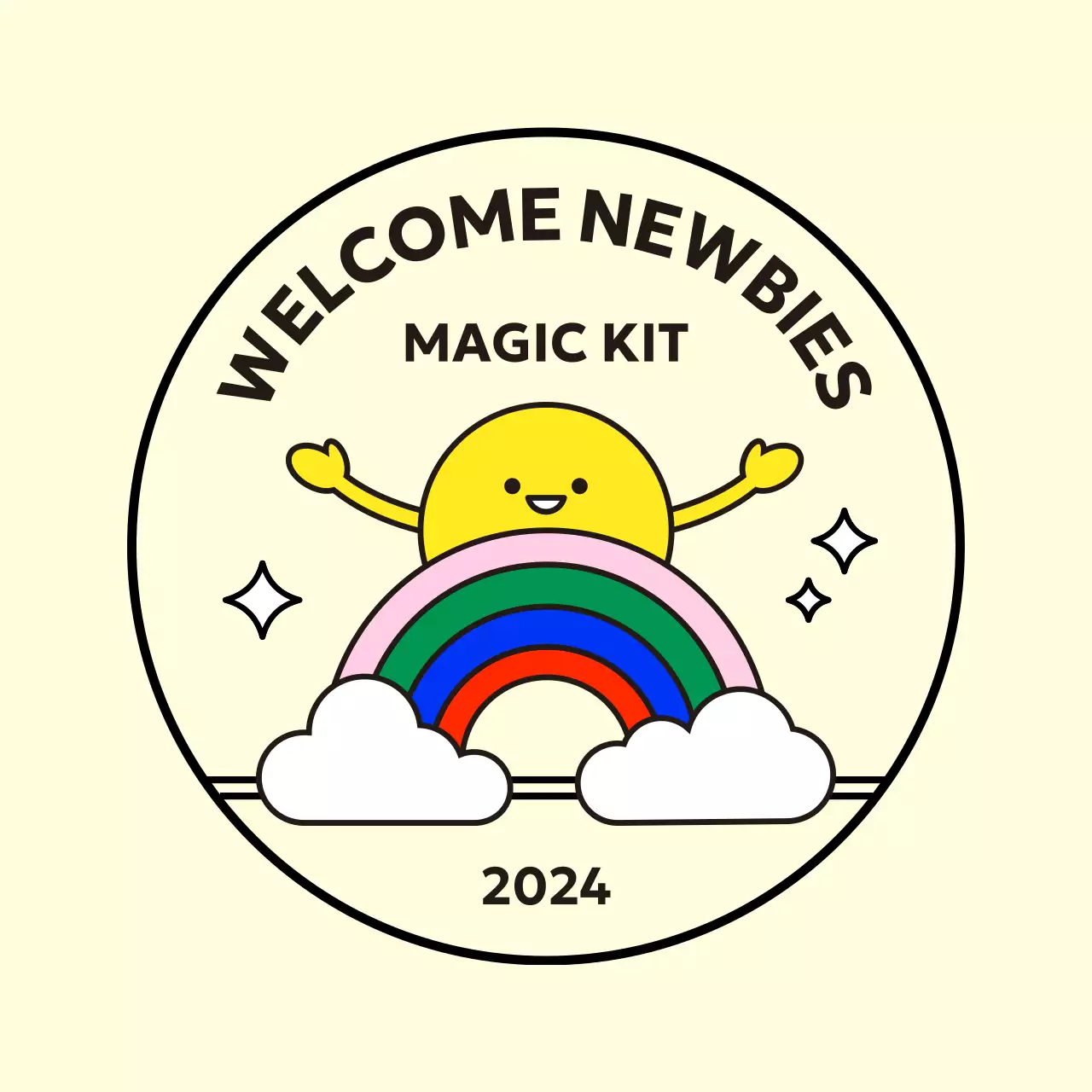 Year in the Rainbow circular design