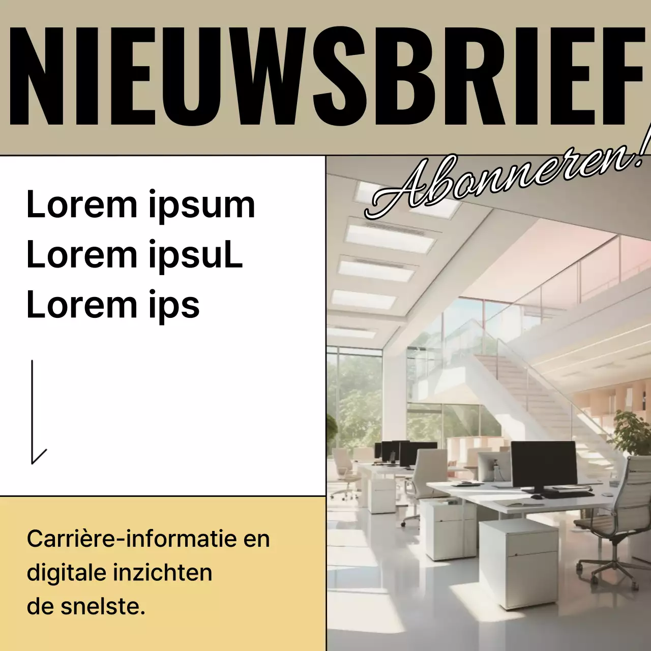 Bevorder een moderne gemeenschapswerving in beige en zwart