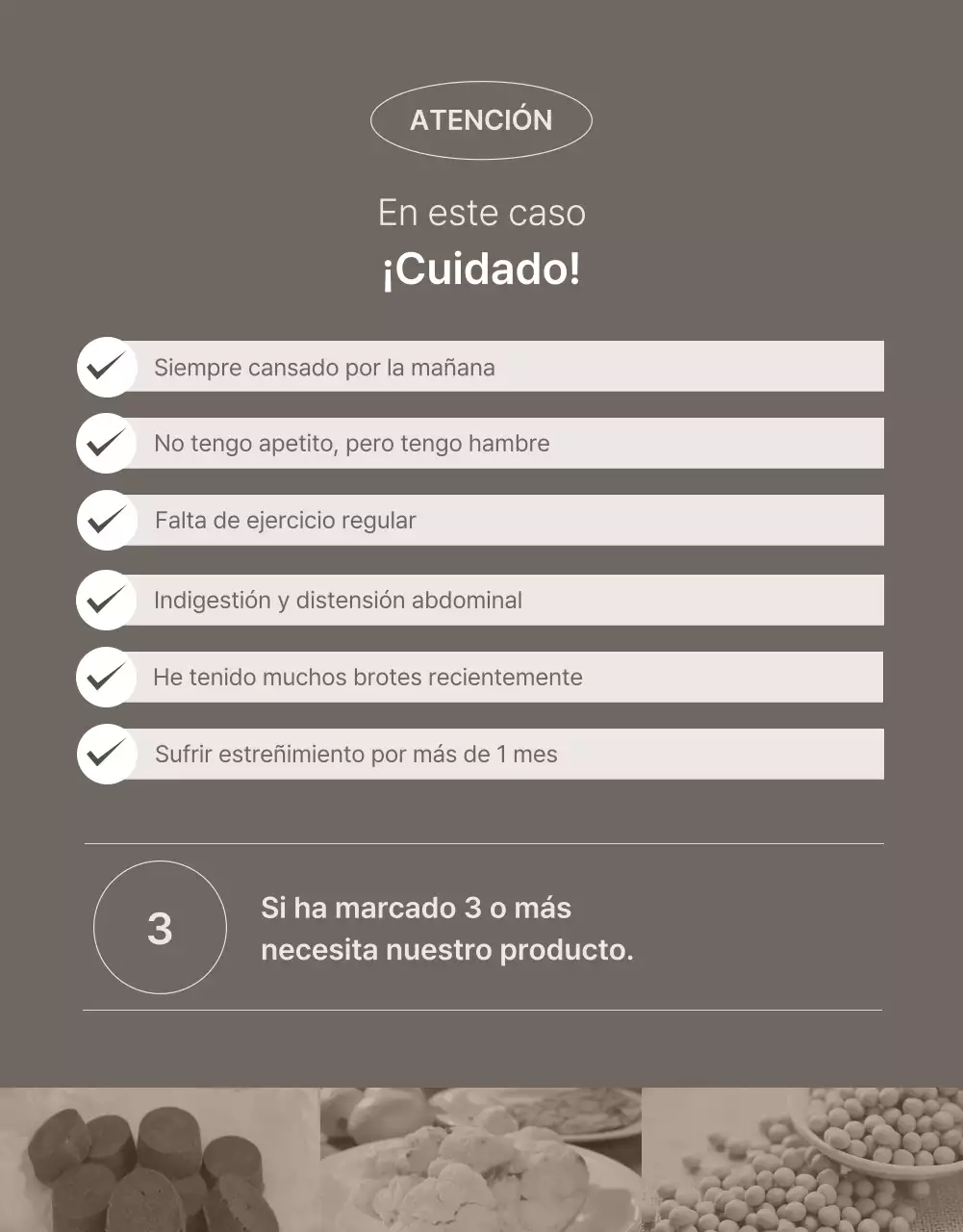 Promocionar un producto sencillo en beige y marrón