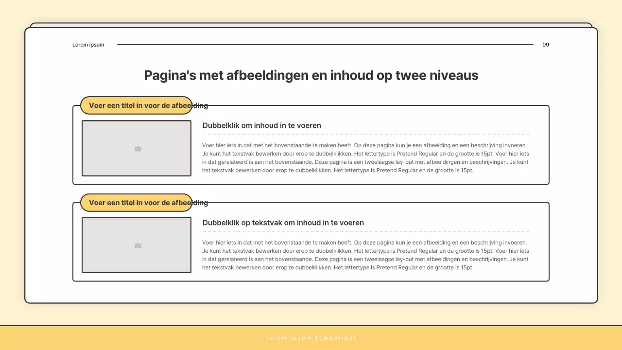 Een eenvoudige geel-witte nieuwsbriefpost van het welzijnskantoor