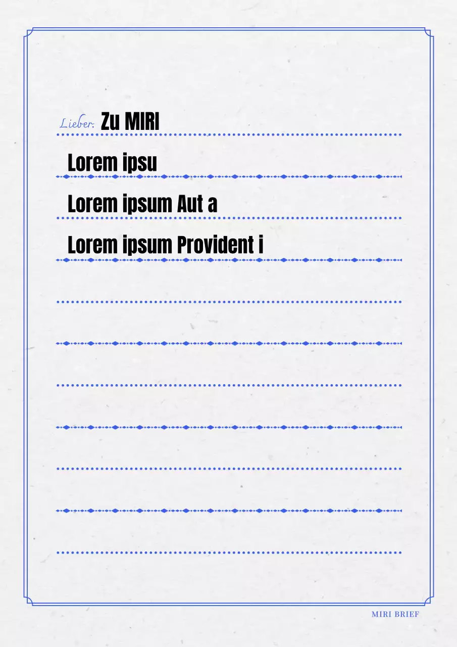 Modernes analoges Briefpapier in Blau