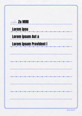 Modernes analoges Briefpapier in Blau