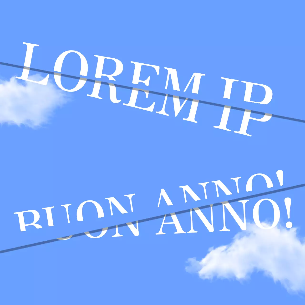 Biglietto di auguri di Capodanno moderno e azzurro