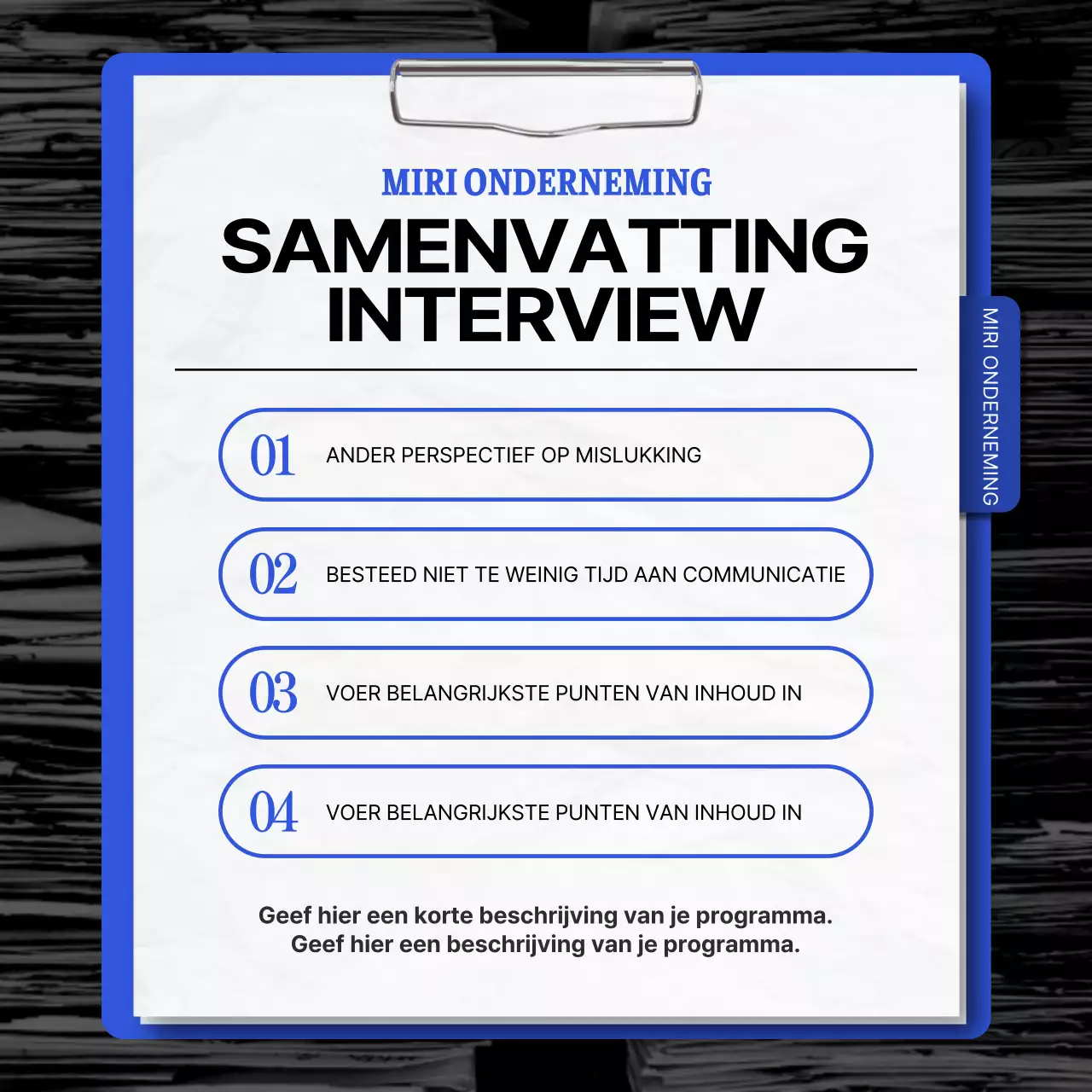 Promoot een eenvoudig rood en blauw praatconcert