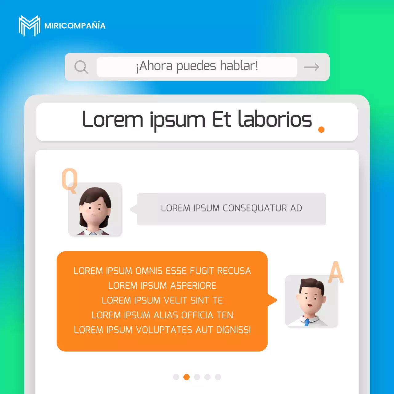 Un sencillo libro de empresa azul y fluorescente