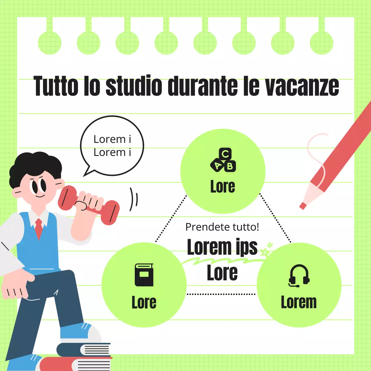 Promuovere le offerte speciali per il ritorno a scuola con accenti verde lime