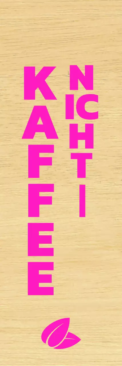 Café mit klarer schwarzer Schrift und rosa Akzenten