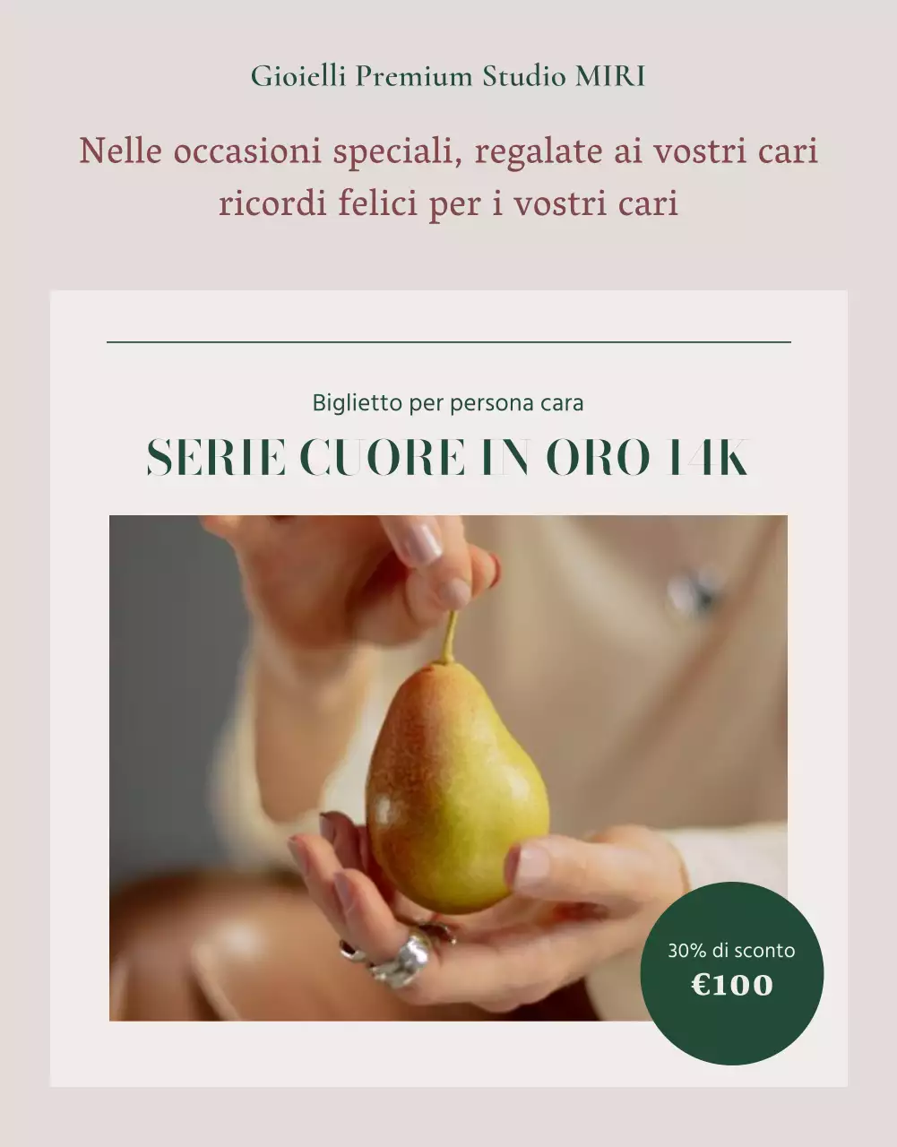 Un annuncio che vende un lookbook di accessori di gioielleria di tendenza in rosa e marrone.