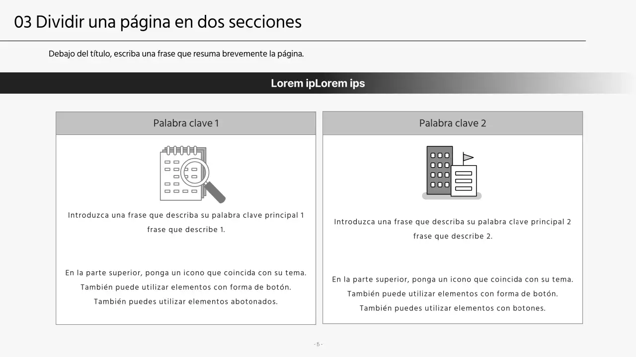 Presentaciones corporativas modernas en blanco y negro