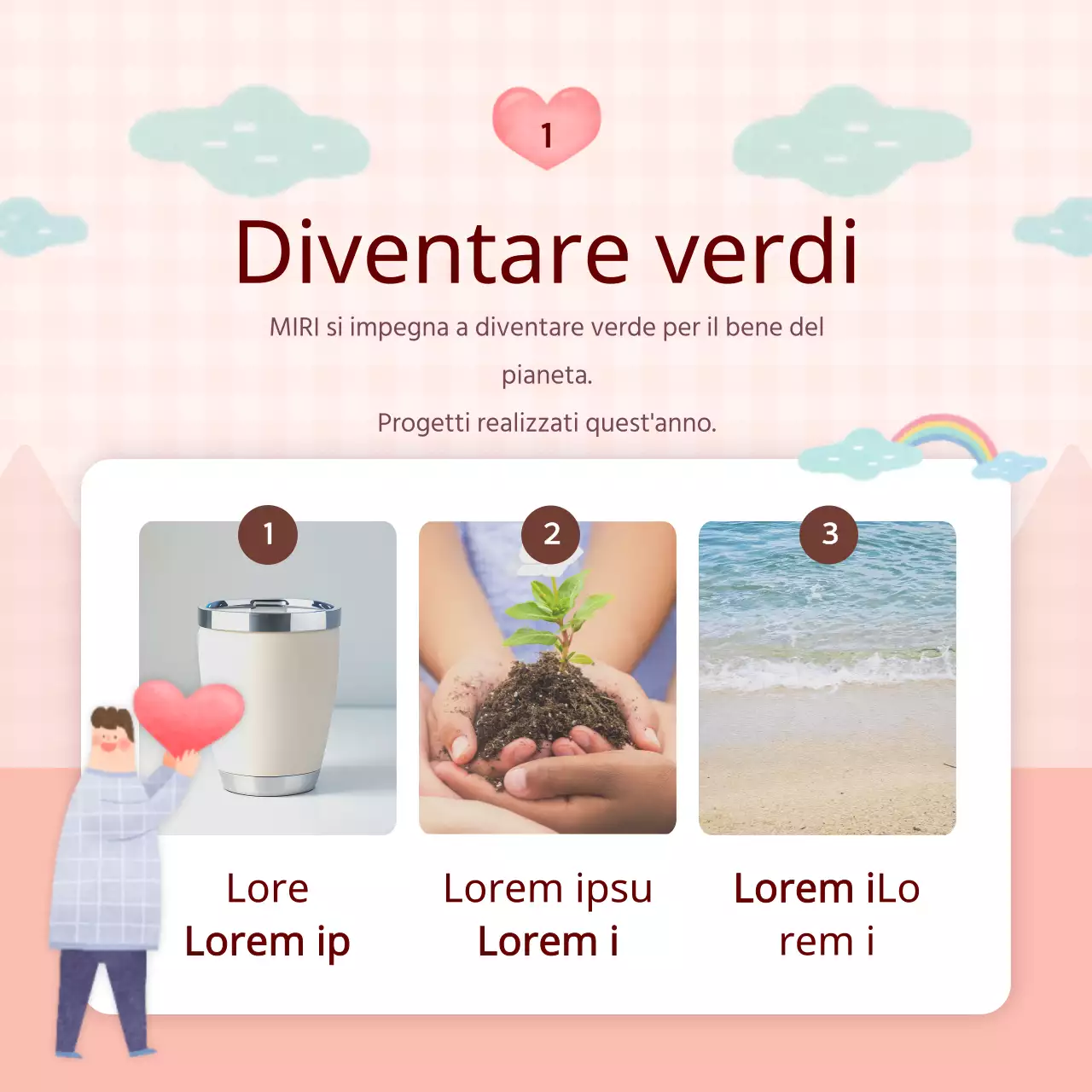 Rapporto di gestione ESG aziendale rosa e azzurro