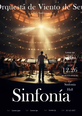 Promocione un concierto clásico en blanco y negro