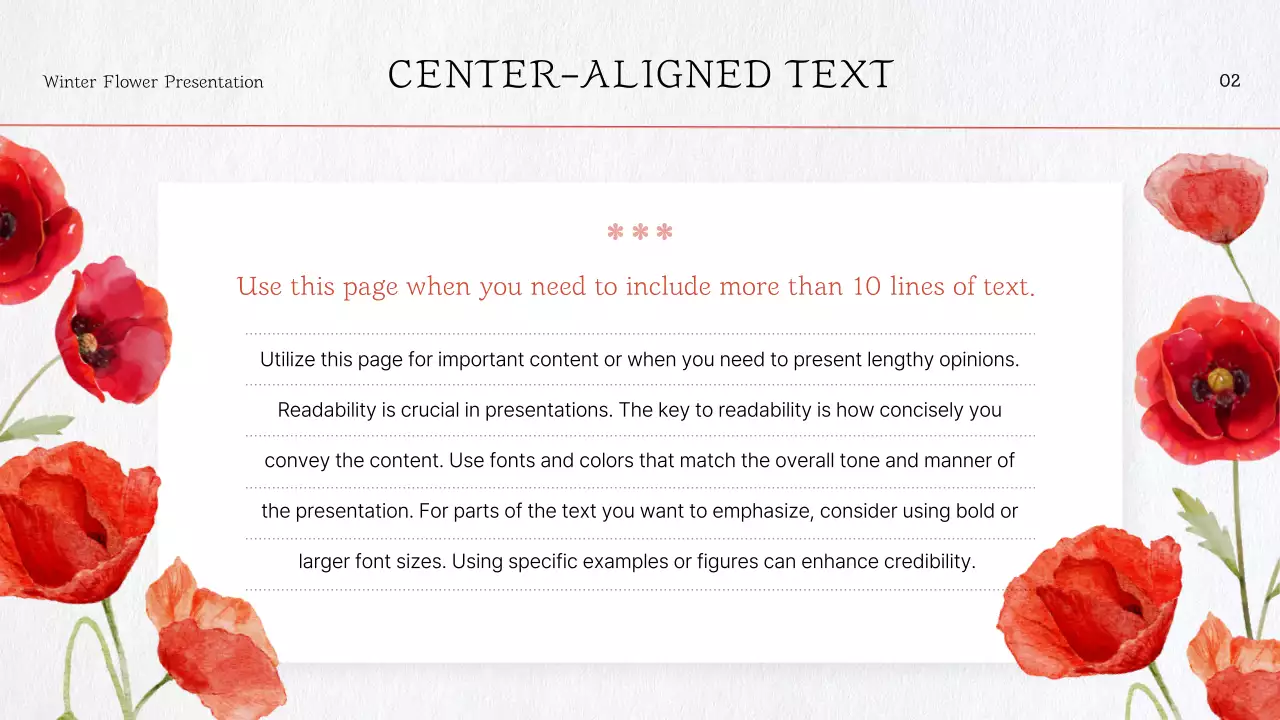붉은 꽃 템플릿 프레젠테이션