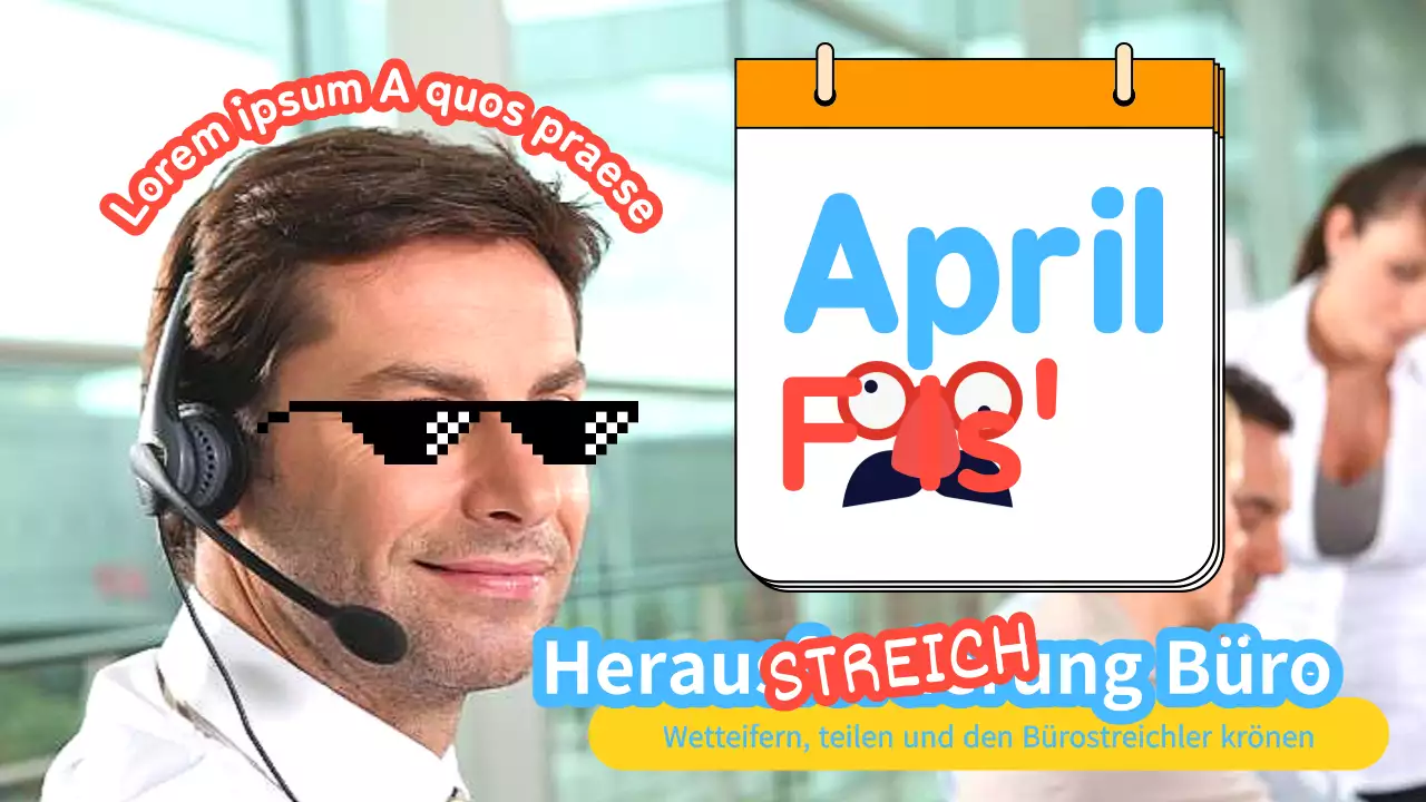 Orange und Himmelblau Kitsch Aprilscherz Herausforderung