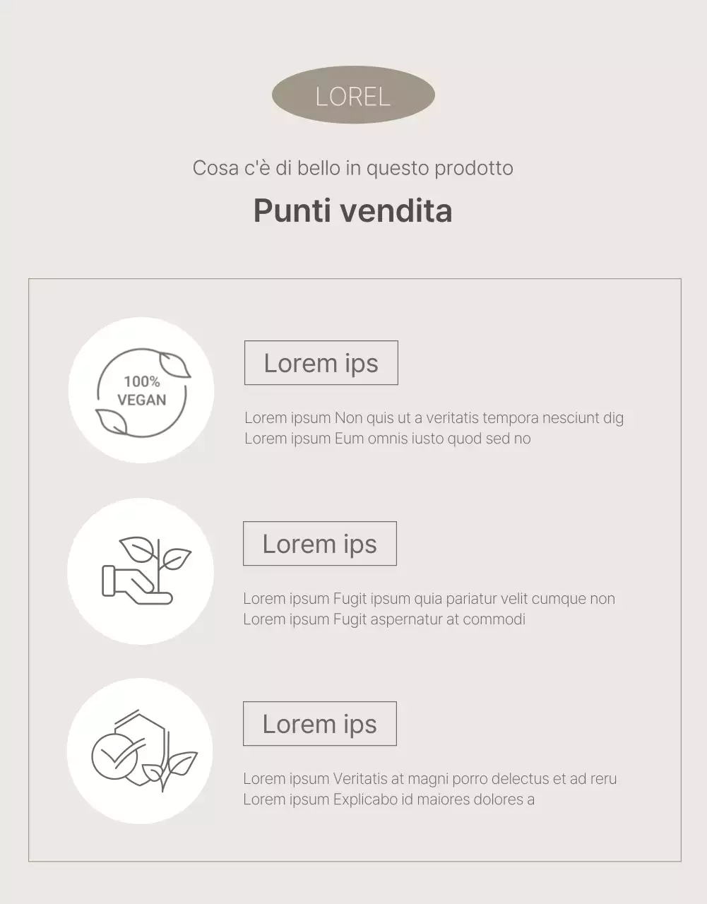 Promuovere un prodotto semplice in beige e marrone