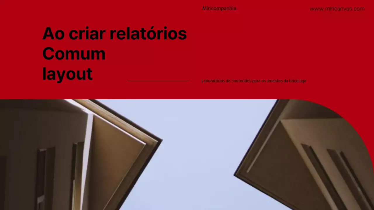 Relatório de apresentação simples em vermelho e cinzento
