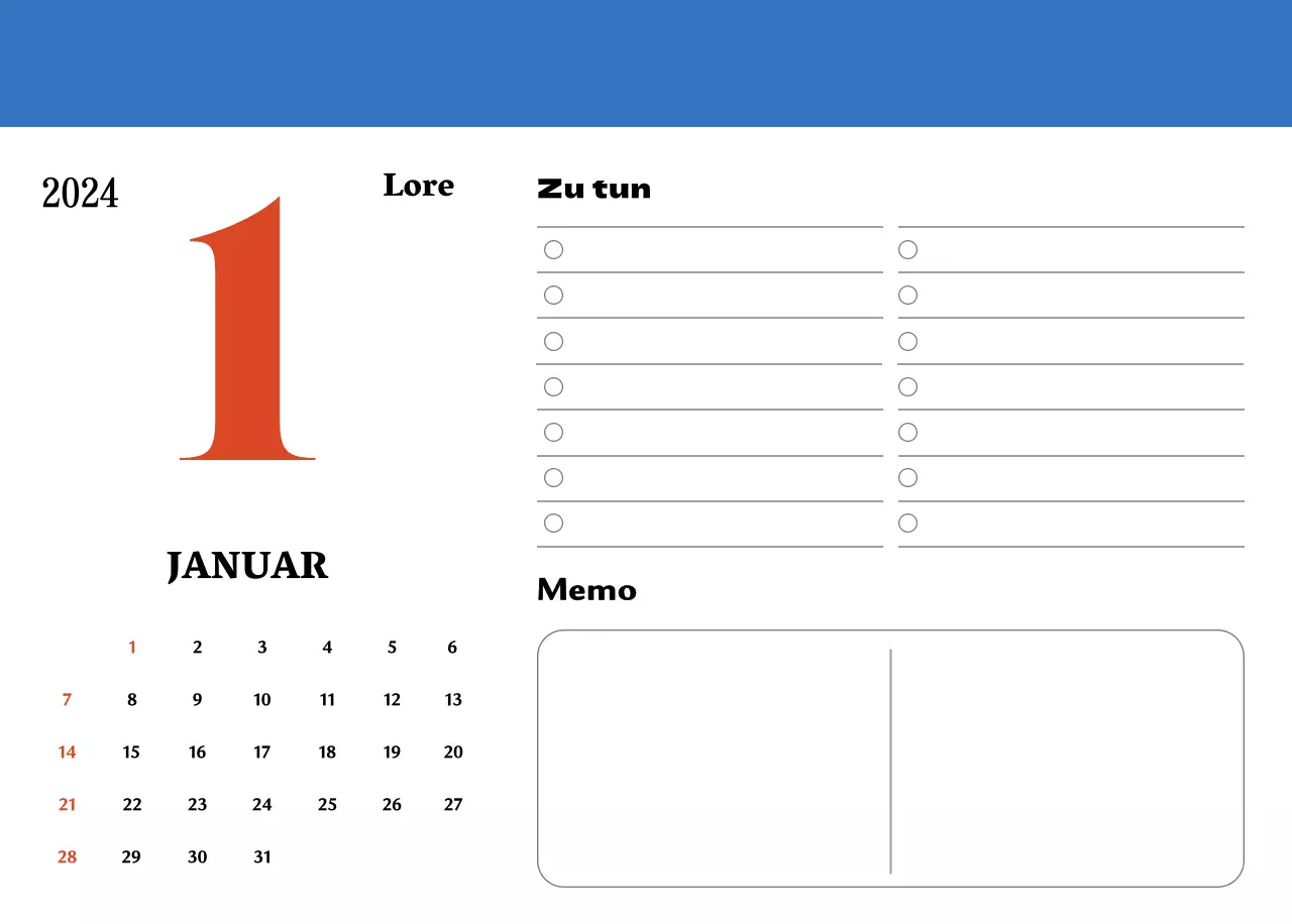 Rote und blaue Retro-Untersetzer Erinnerungskalender