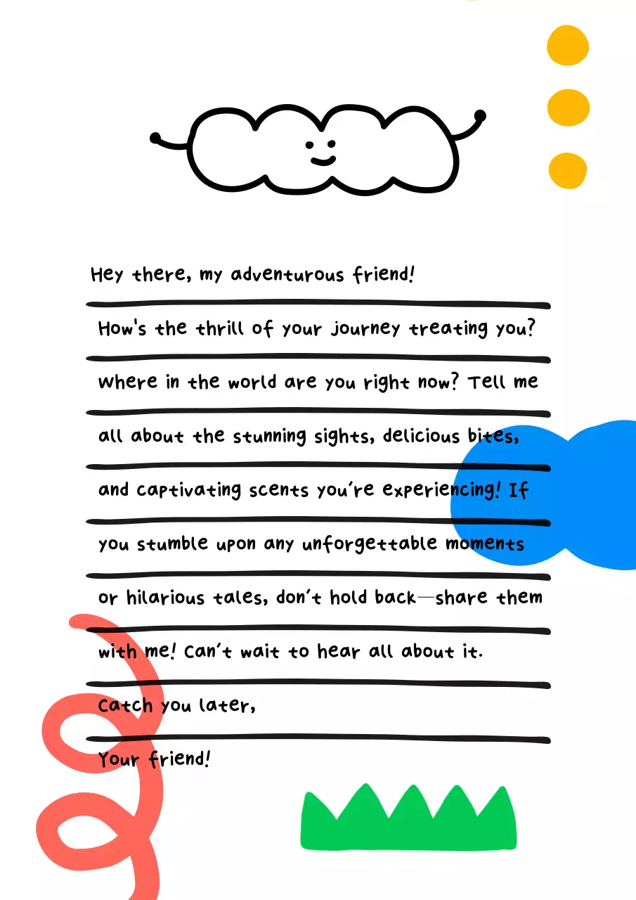 Colorful Playful Travel Letter