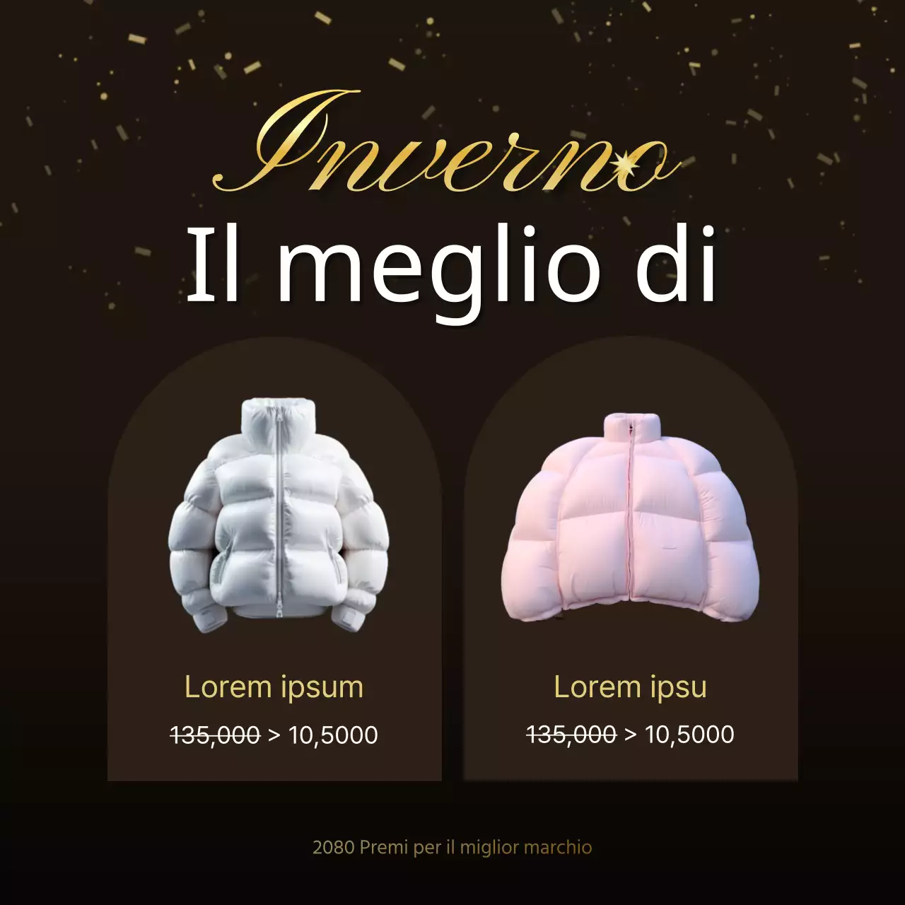 Pubblicizzare un lussuoso evento di premiazione del marchio di fine anno in marrone e oro