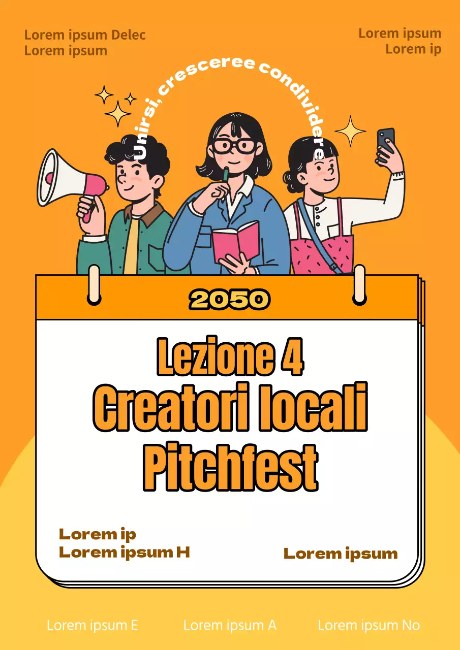 Promuovere una presentazione kitsch in giallo e arancione