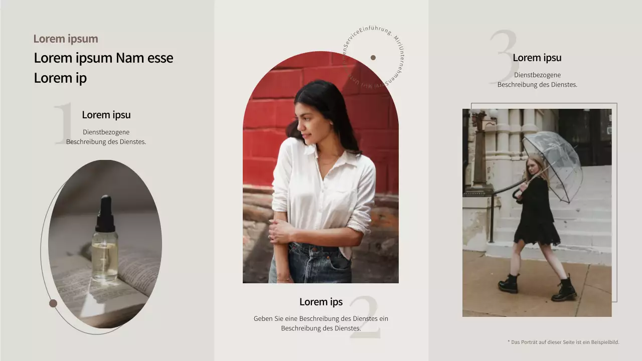 Moderner Prospekt für Unternehmensdienstleistungen in Beige und Braun