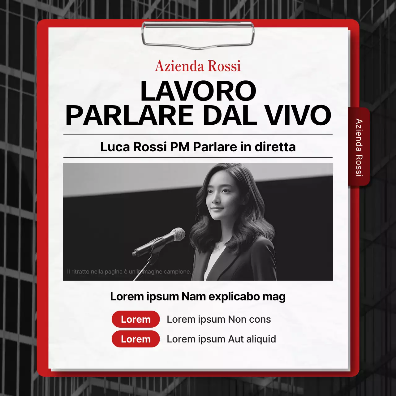 Promuovere un semplice concerto di discorsi rossi e blu