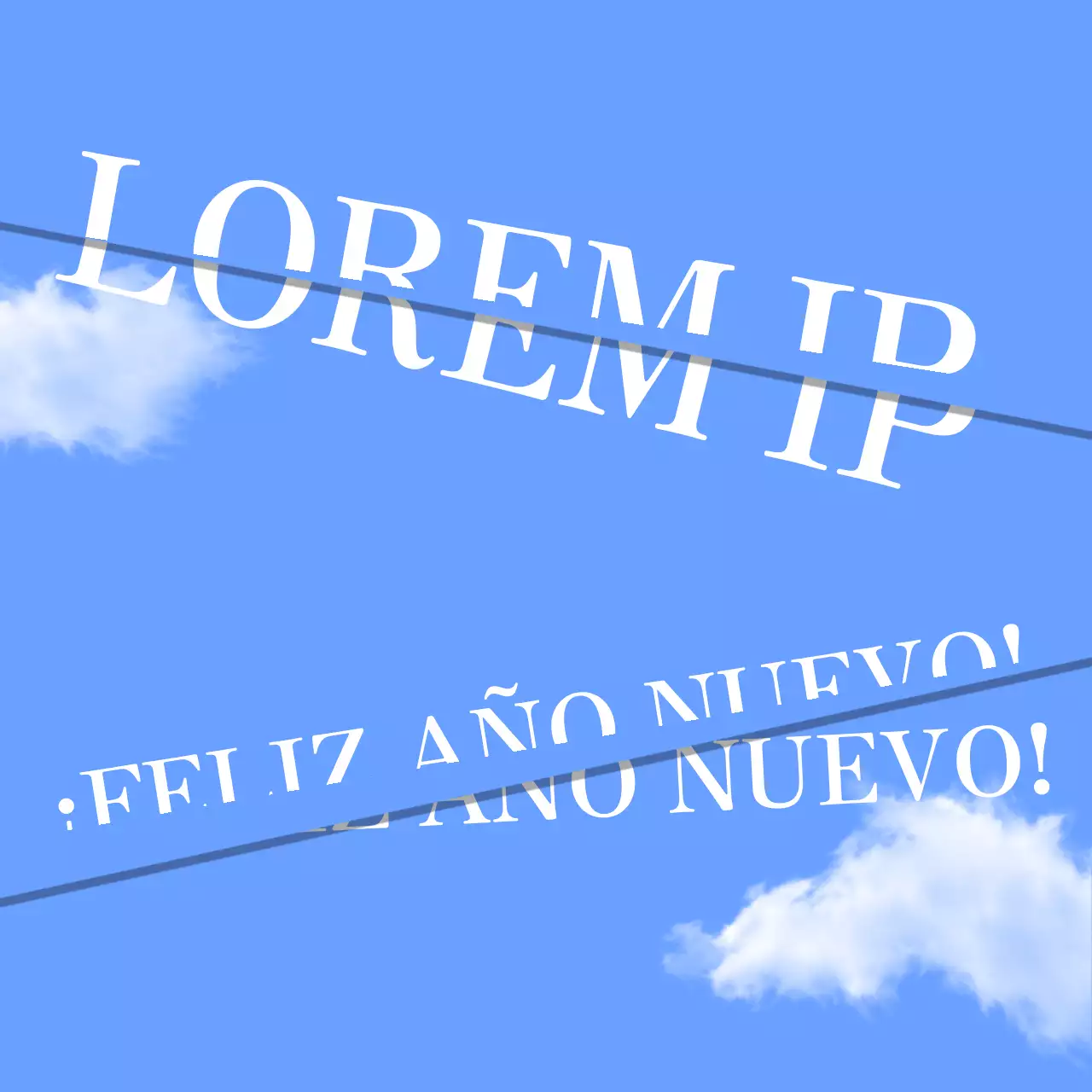 Tarjeta de felicitación de Año Nuevo moderna en azul claro