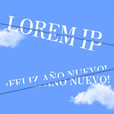 Tarjeta de felicitación de Año Nuevo moderna en azul claro