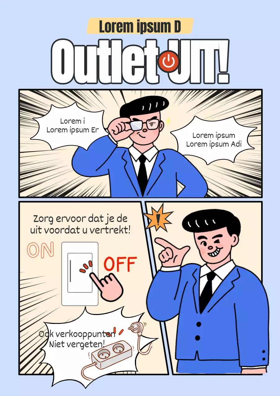 Blauwe en gele brandpreventiegids