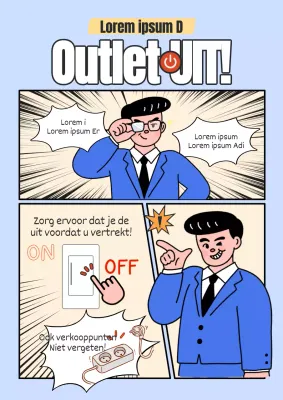 Blauwe en gele brandpreventiegids