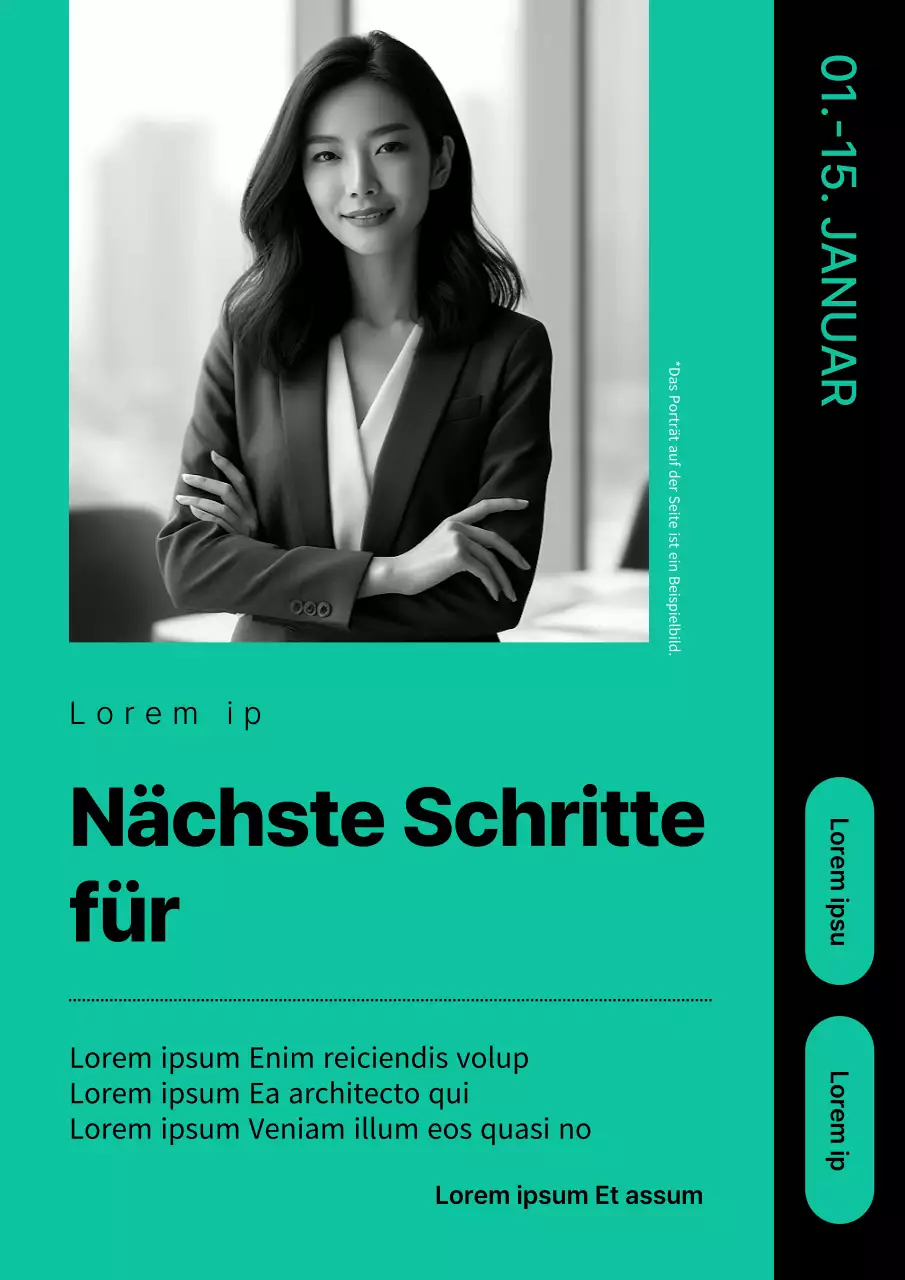 Einfache Sunday Special Intro-Anzeige in mint und schwarz