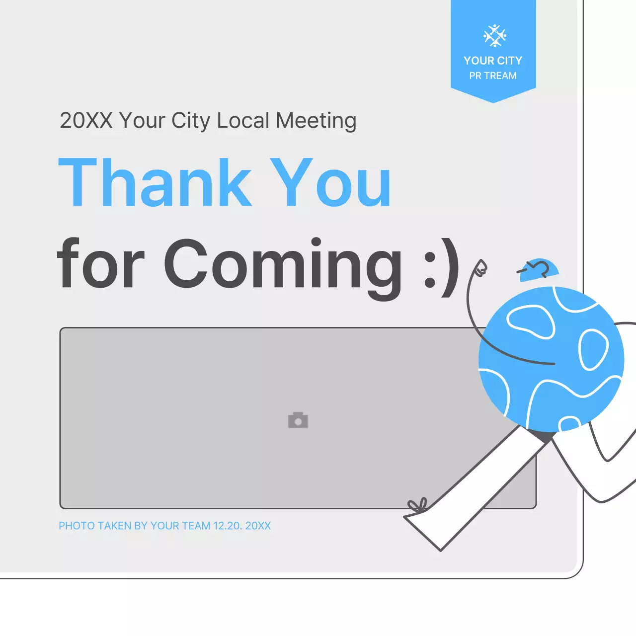 A simple white and light blue meeting guide