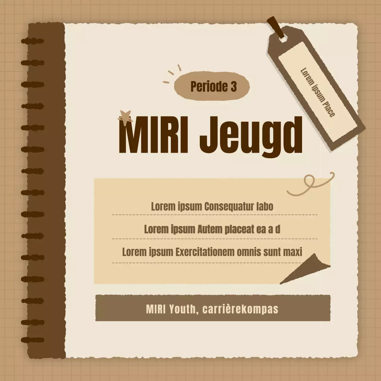 Een eenvoudige vacature op het platform voor loopbaanervaring in bruin en beige