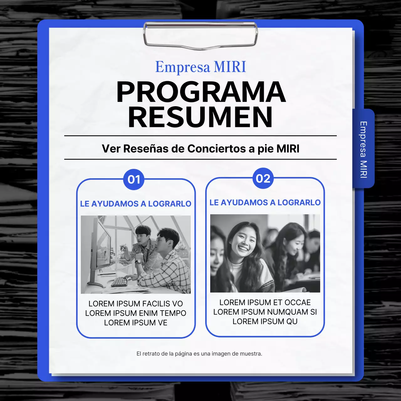 Promover un sencillo concierto de charlas en rojo y azul