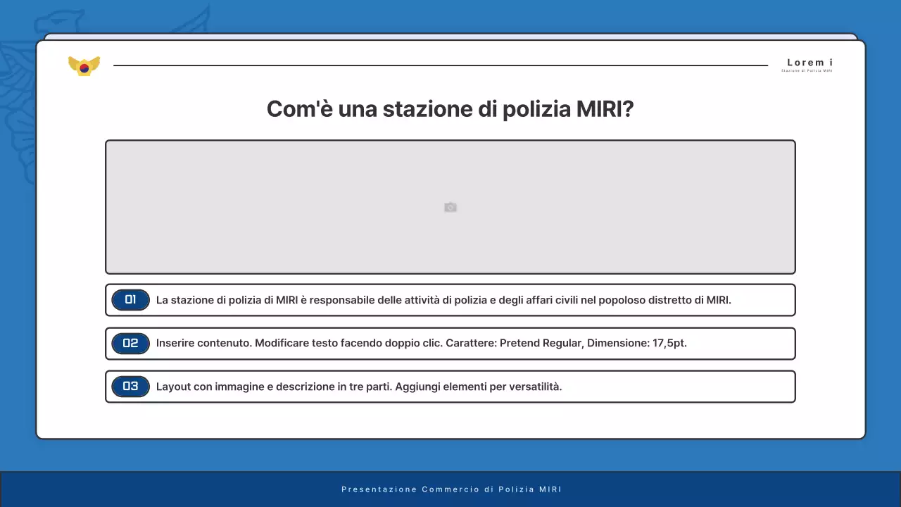 Affissioni di default del bollettino della stazione di polizia in blu e blu navy