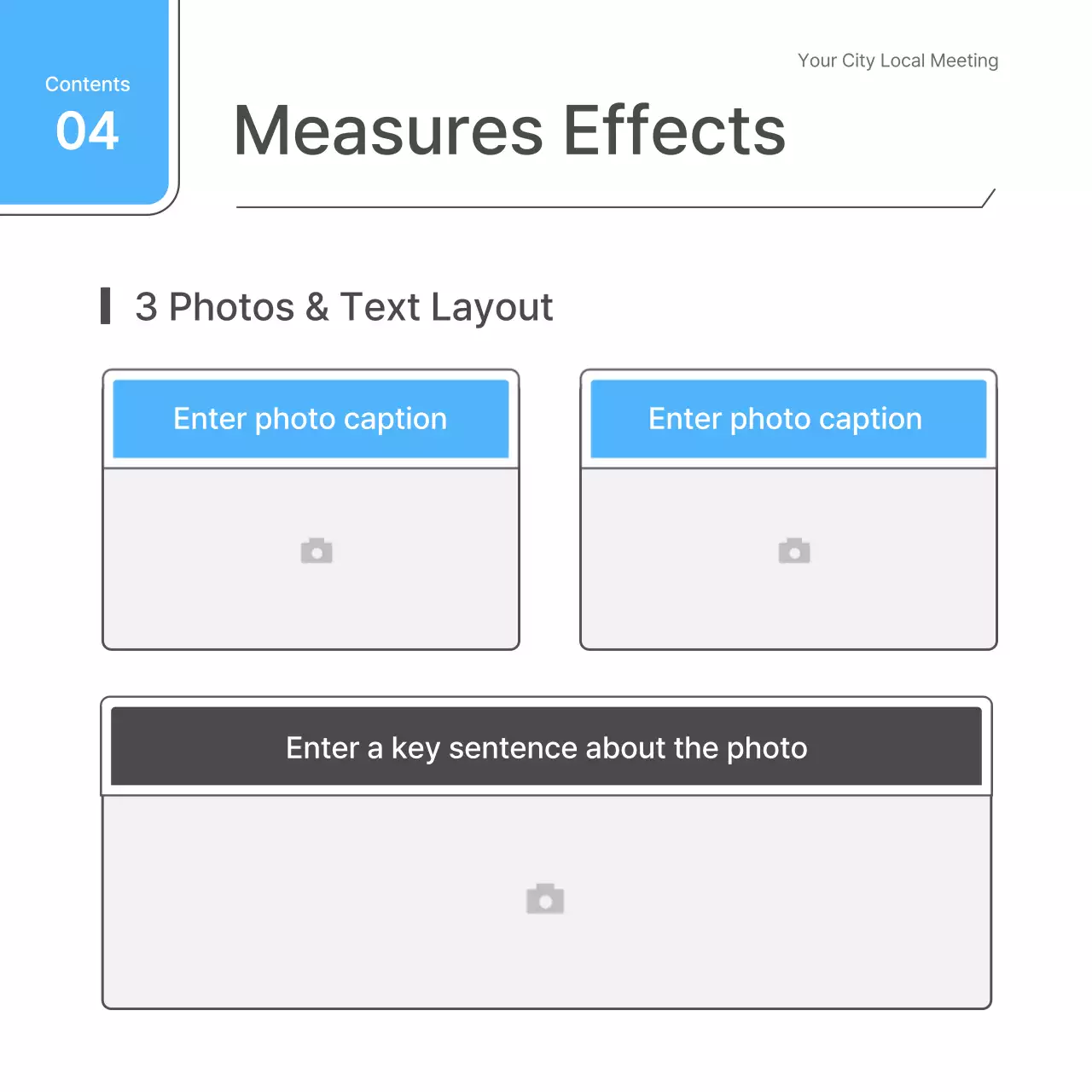 A simple white and light blue meeting guide