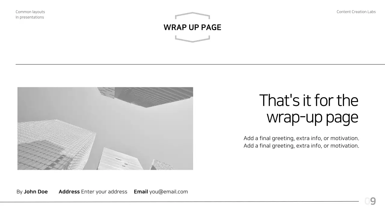 Black and white, modern layout report