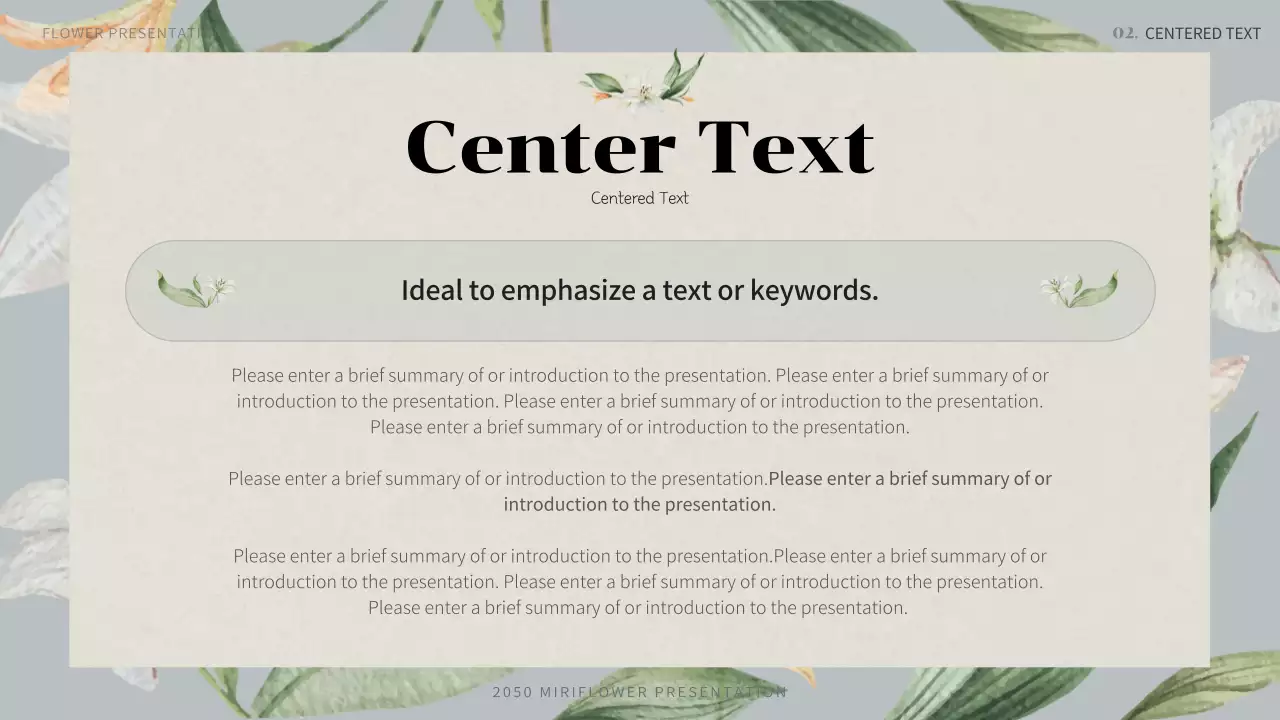 Beige Vintage Flower Presentation