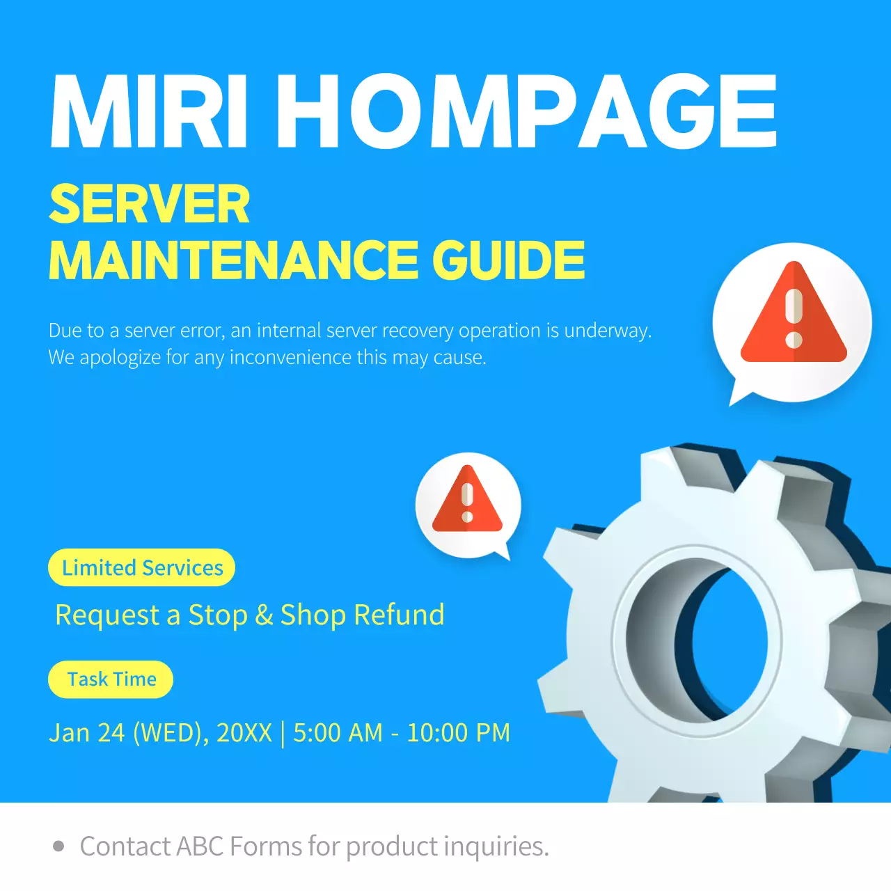 Blue Modern Server Guide Social Media Post