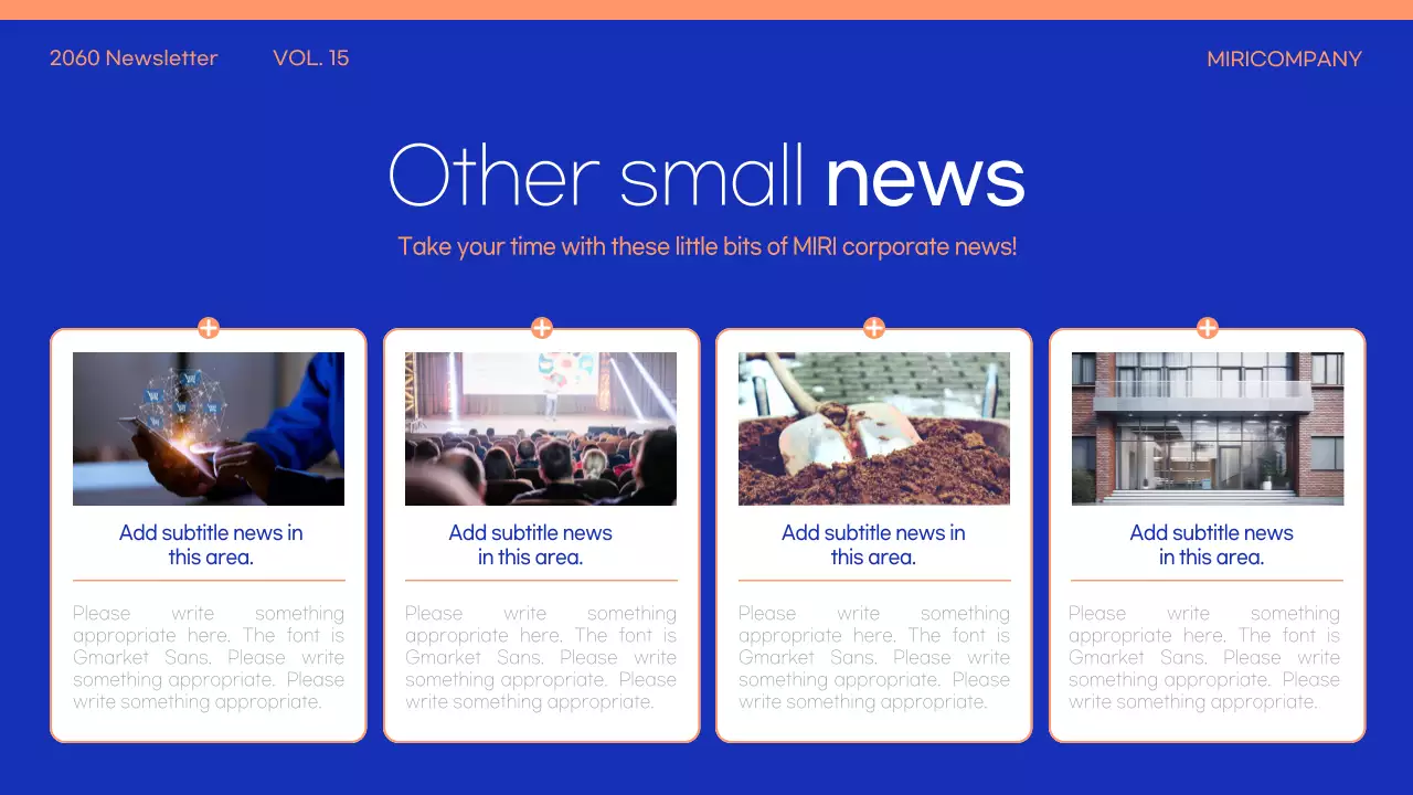 블루 모던 기업 뉴스레터 프레젠테이션